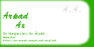 arpad ax business card